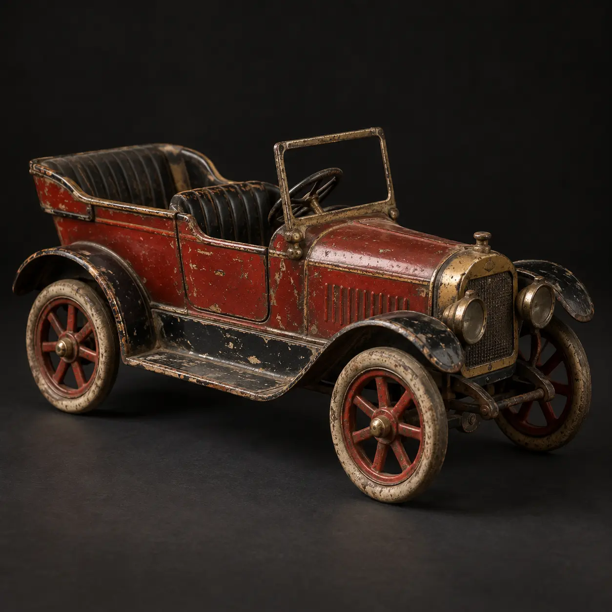 Petite voiture ancienne en tôle