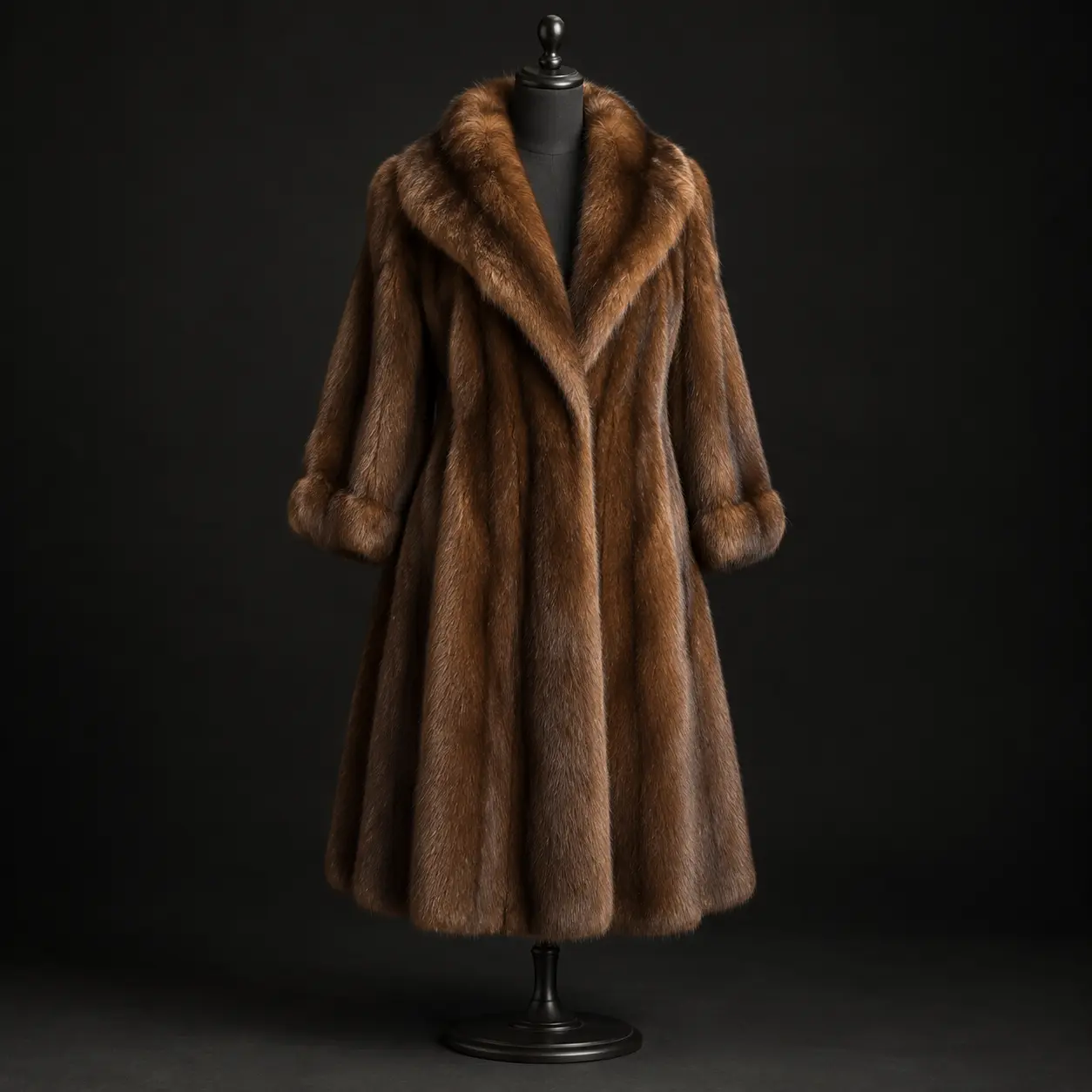 Manteau de fourrure vintage sur mannequin