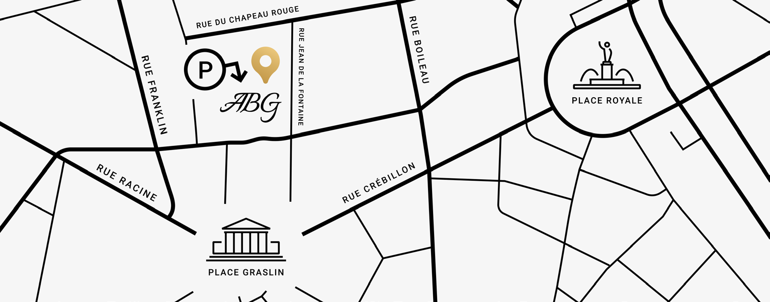 Plan d’accès depuis la place Graslin et la place Royale jusqu’au 3 rue Jean de la Fontaine